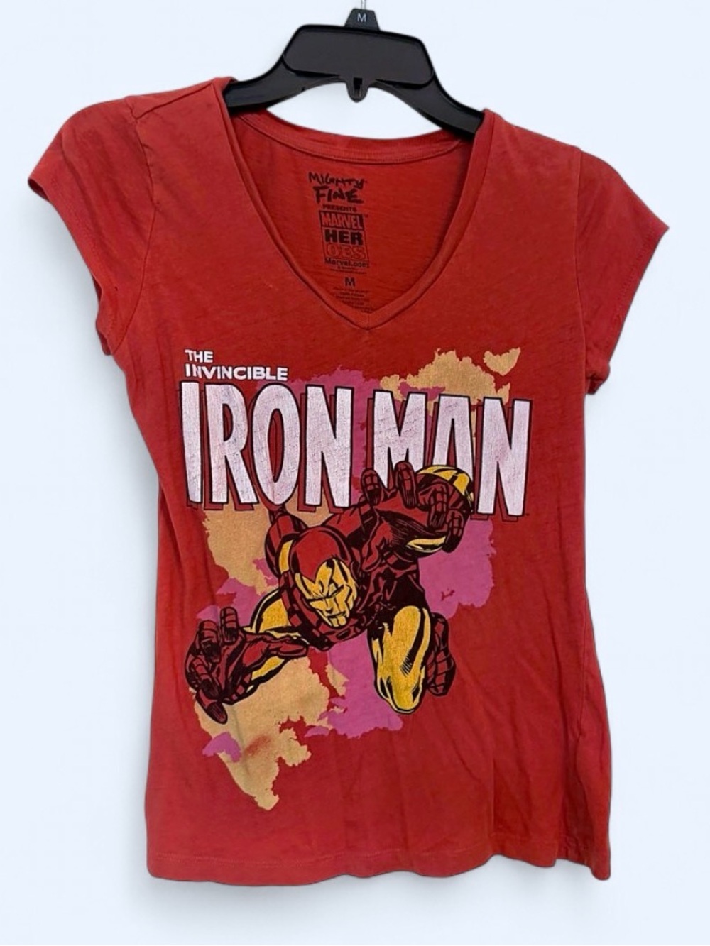 Marvel Iron Man Red Graphic V-Neck Tee